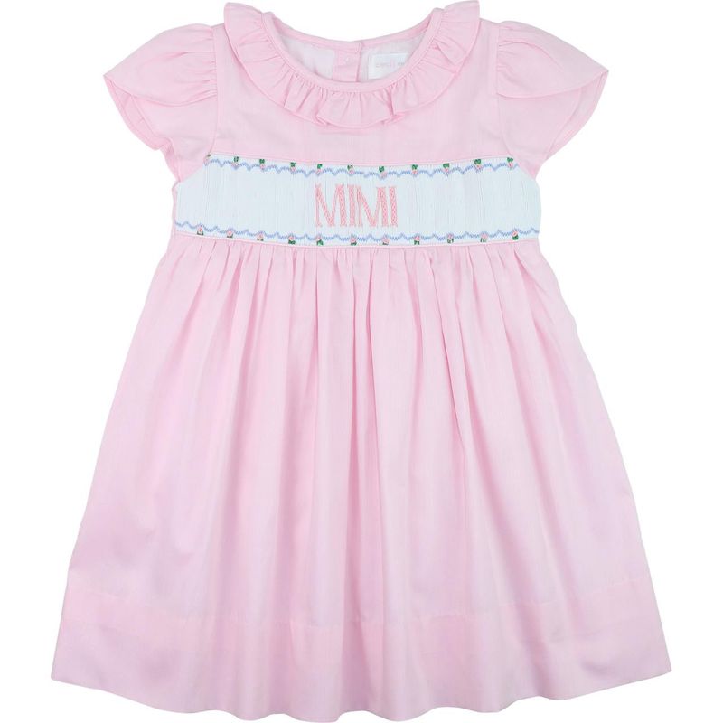 Pink Custom Smocked Rosette Dress