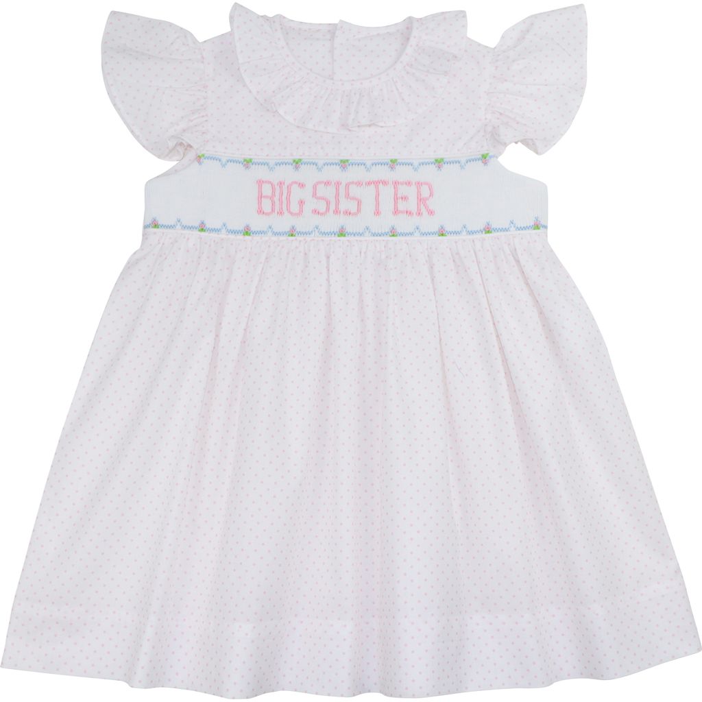 Pink Dot Smocked Big Sister Dress