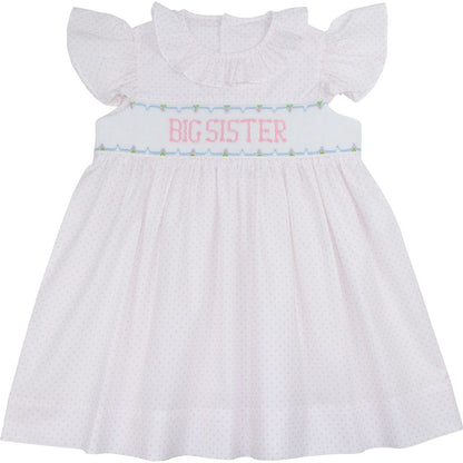 Pink Dot Smocked Big Sister Dress
