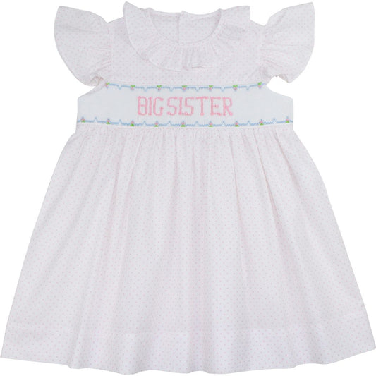 Pink Dot Smocked Big Sister Dress