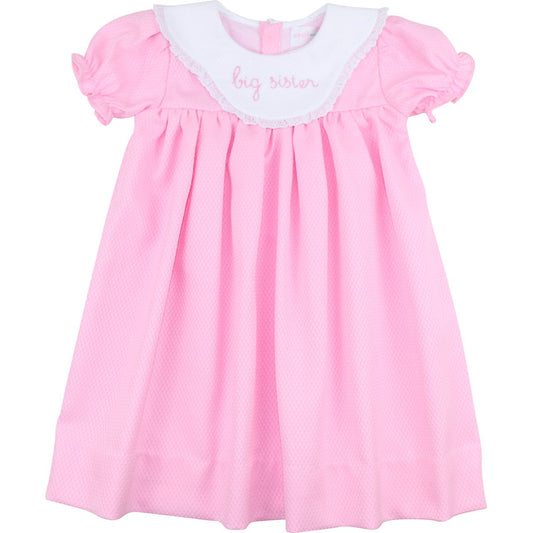 Pink Embroidered Big Sister Dress