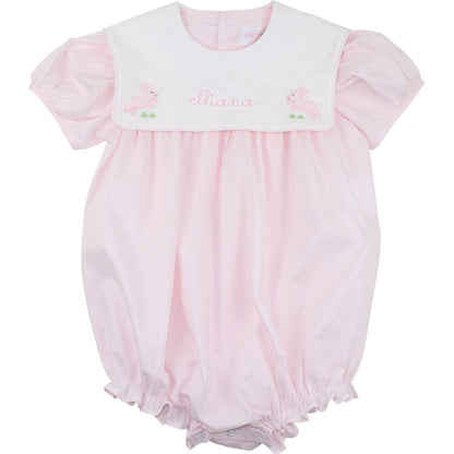 Pink Embroidered Bunny Bubble