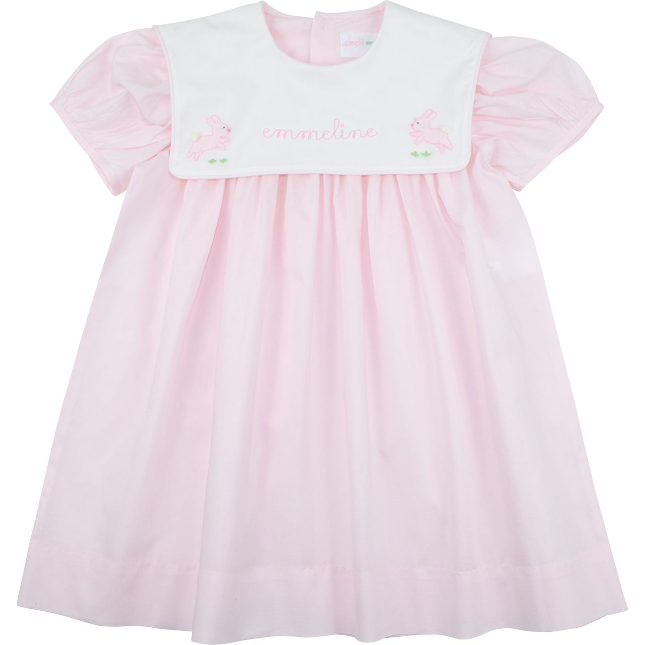 Pink Embroidered Bunny Dress
