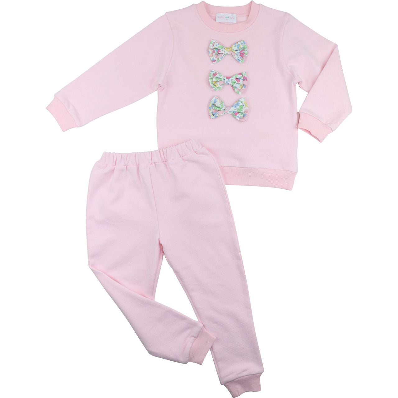 Pink Floral Bow Sweatsuit