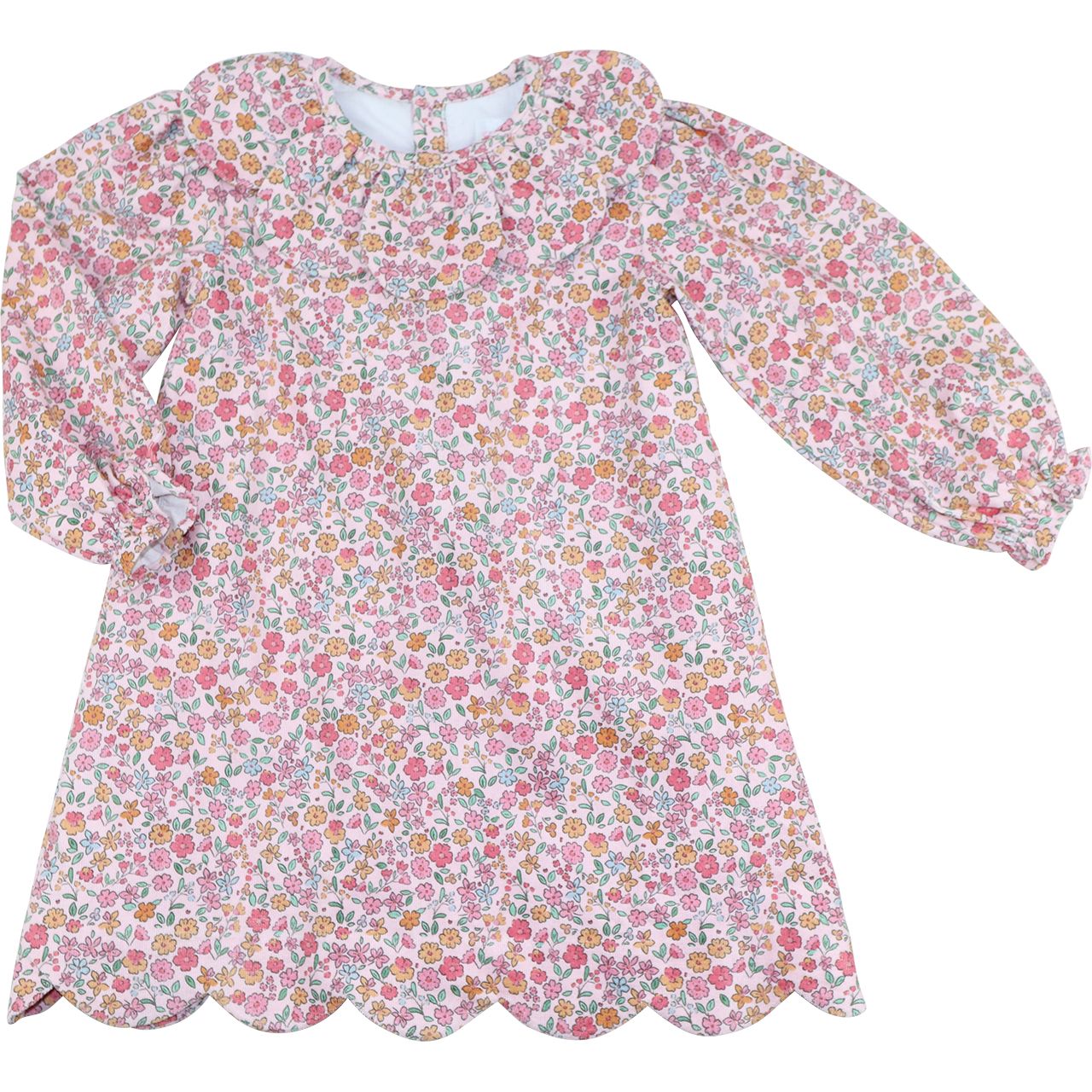 Pink Floral Corduroy Dress