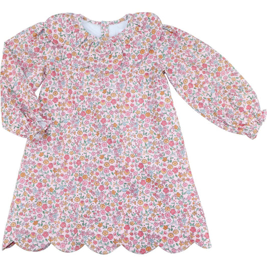 Pink Floral Corduroy Dress