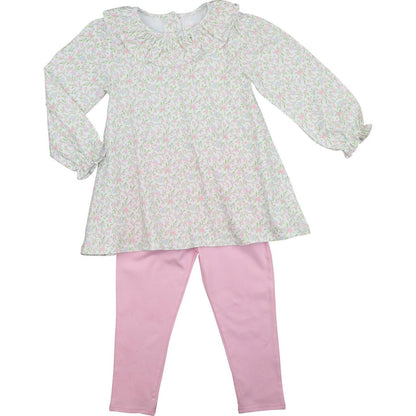 Pink Floral Knit Legging Set