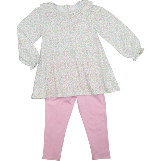 Pink Floral Knit Legging Set