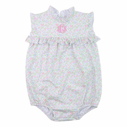 Pink Floral Knit Ruffle Bubble1