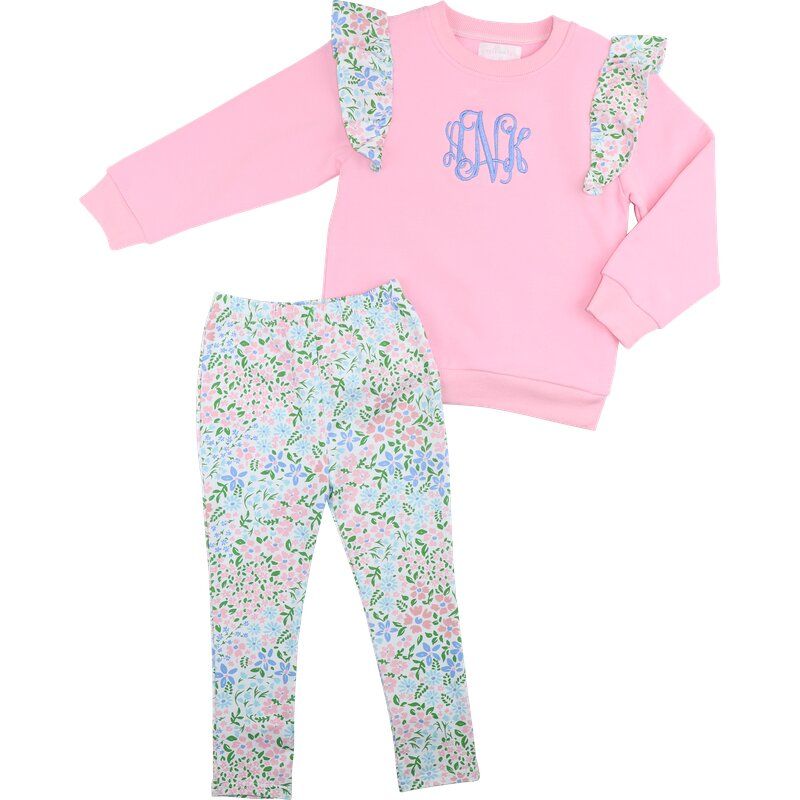Pink Floral Legging Set