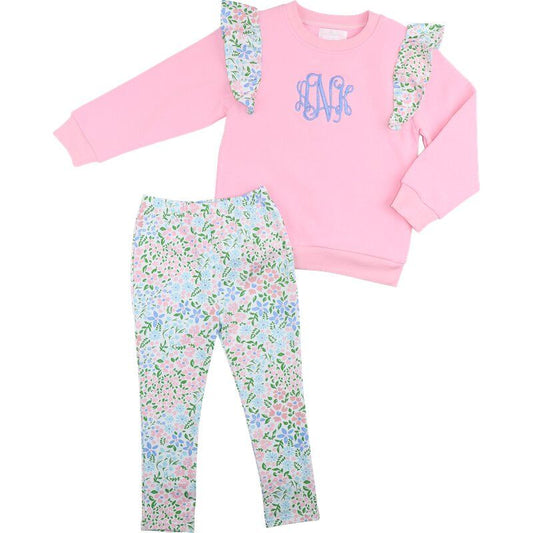 Pink Floral Legging Set