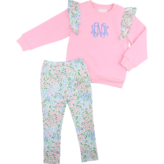 Pink Floral Legging Set