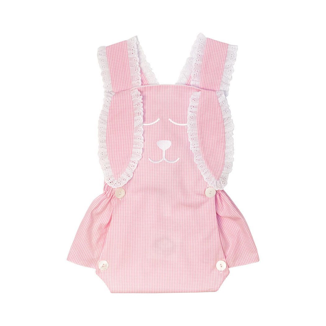 Pink Gingham Eyelet  Bunny Bubble
