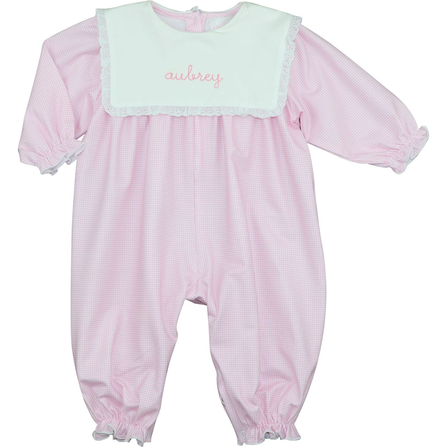 Pink Gingham Knit Long Bubble