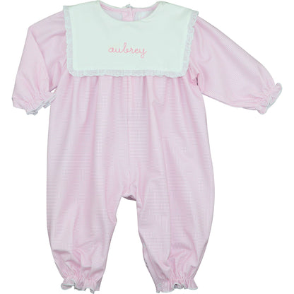 Pink Gingham Knit Long Bubble
