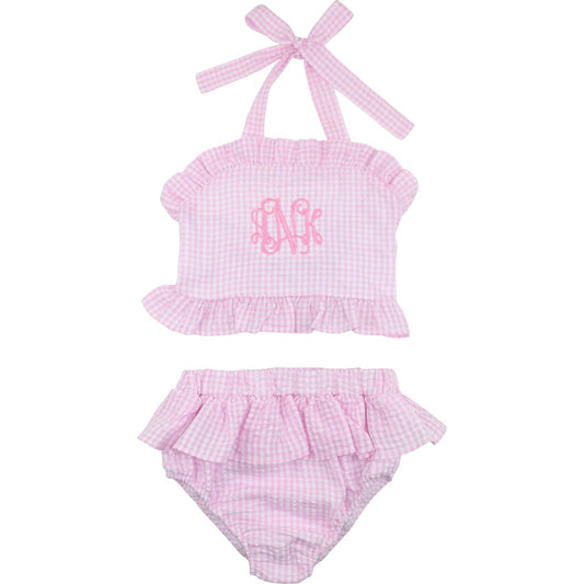 Pink Gingham Seersucker Bikini