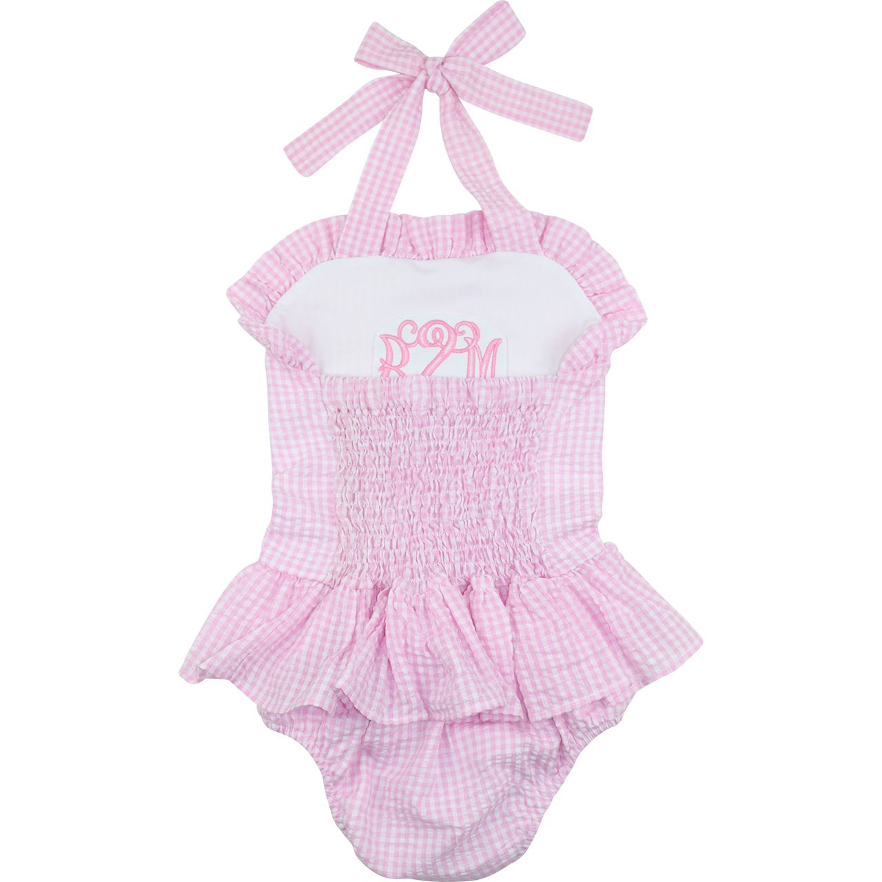 Pink Gingham Seersucker Swimsuit