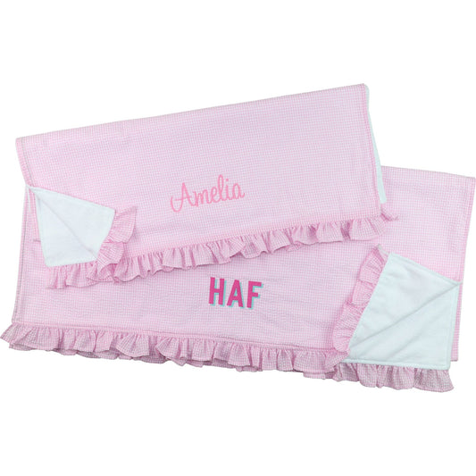 Pink Gingham Terry Towel