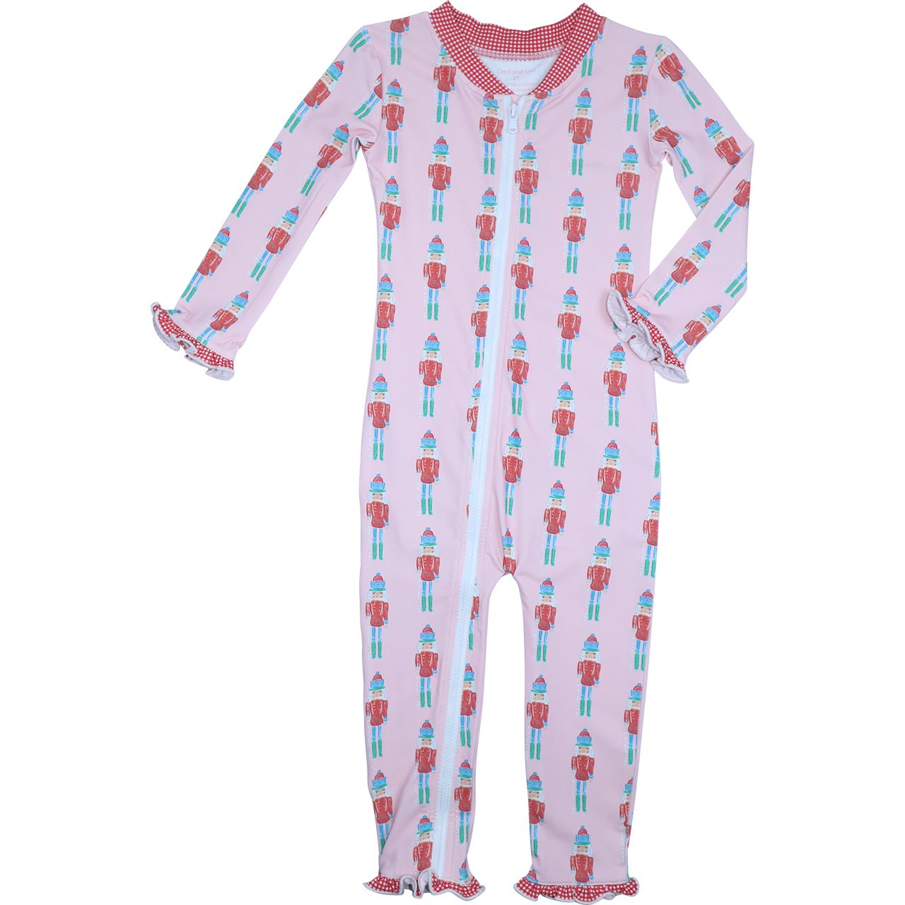 Pink Holiday Nutcracker Knit Zipper Pajamas