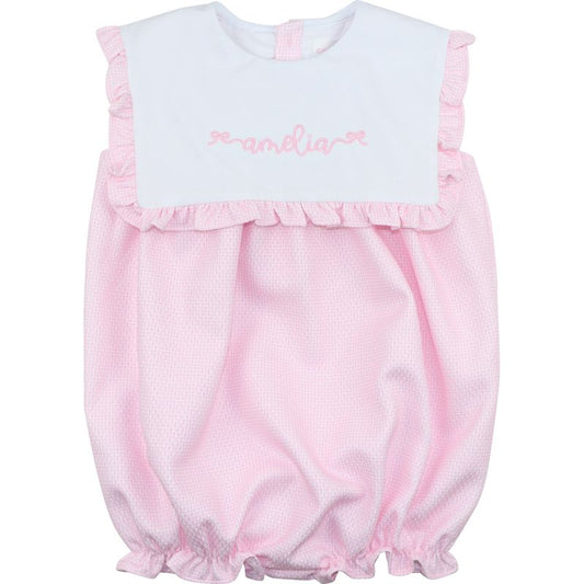 Pink Honeycomb Square Collar Bubble