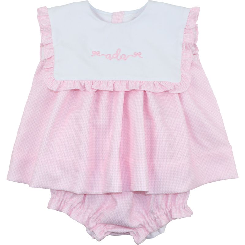 Pink Honeycomb Square Collar Diaper Set