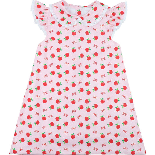 Pink Knit Apple And Bow Dress