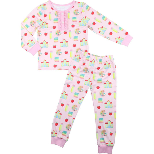 Pink Knit Back To School Pajamas