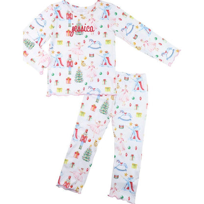 Pink Knit Holiday Nutcracker Pajamas