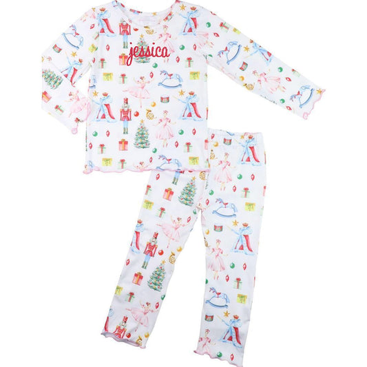 Pink Knit Holiday Nutcracker Pajamas