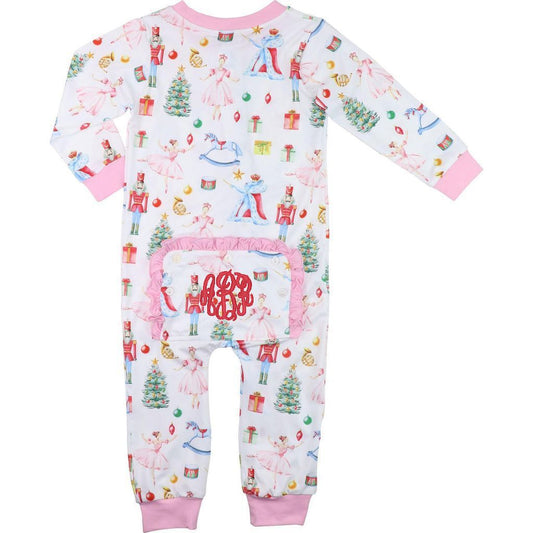 Pink Knit Holiday Nutcracker Zipper Pajamas