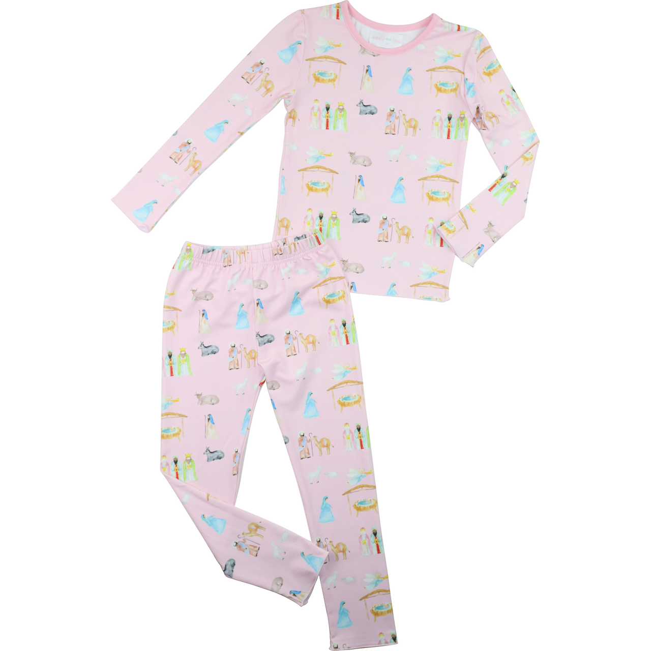 Pink Knit Nativity Scene Pajamas