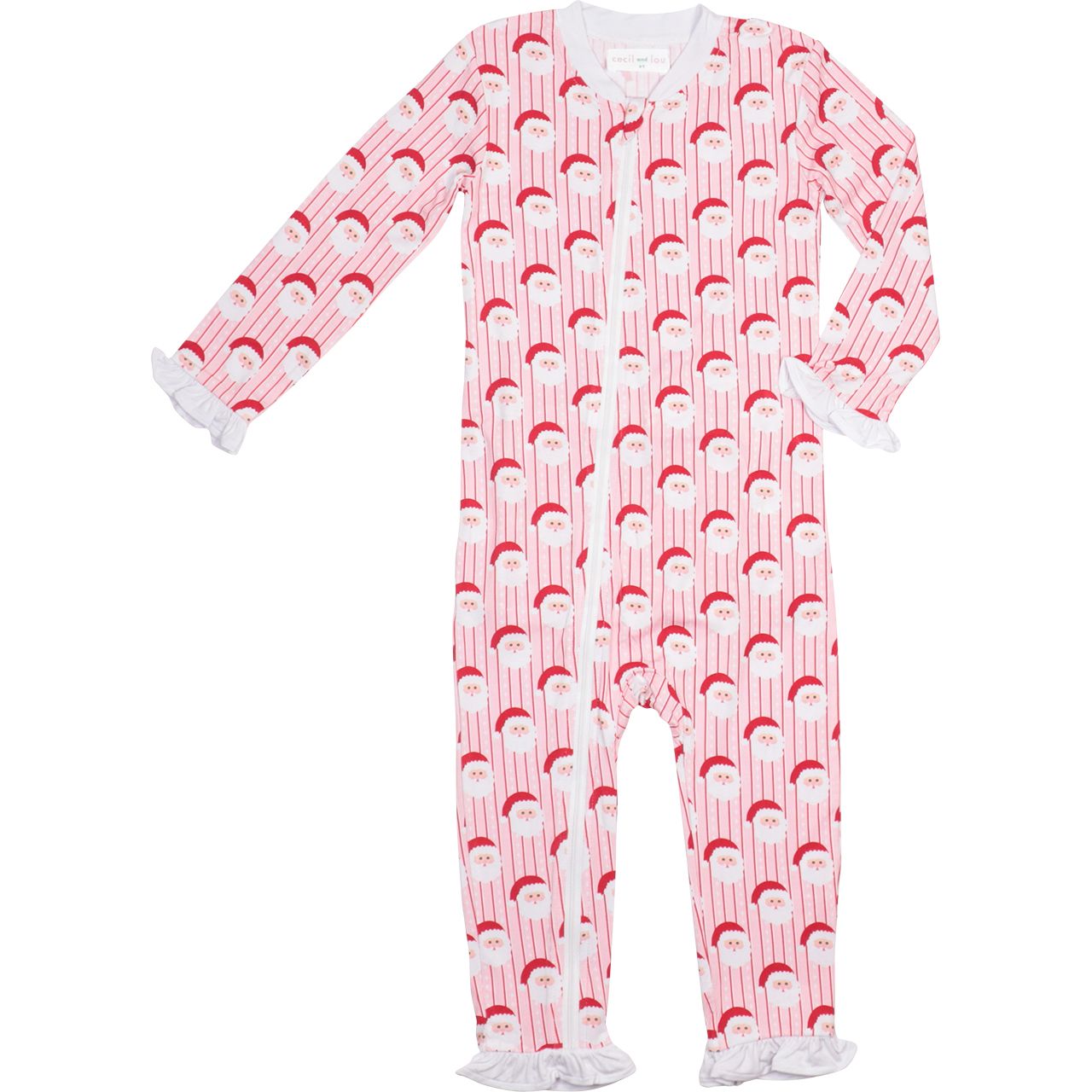 Pink Knit Santa Zipper Pajamas