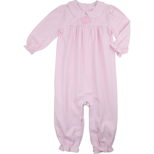 Pink Knit Striped Long Bubble