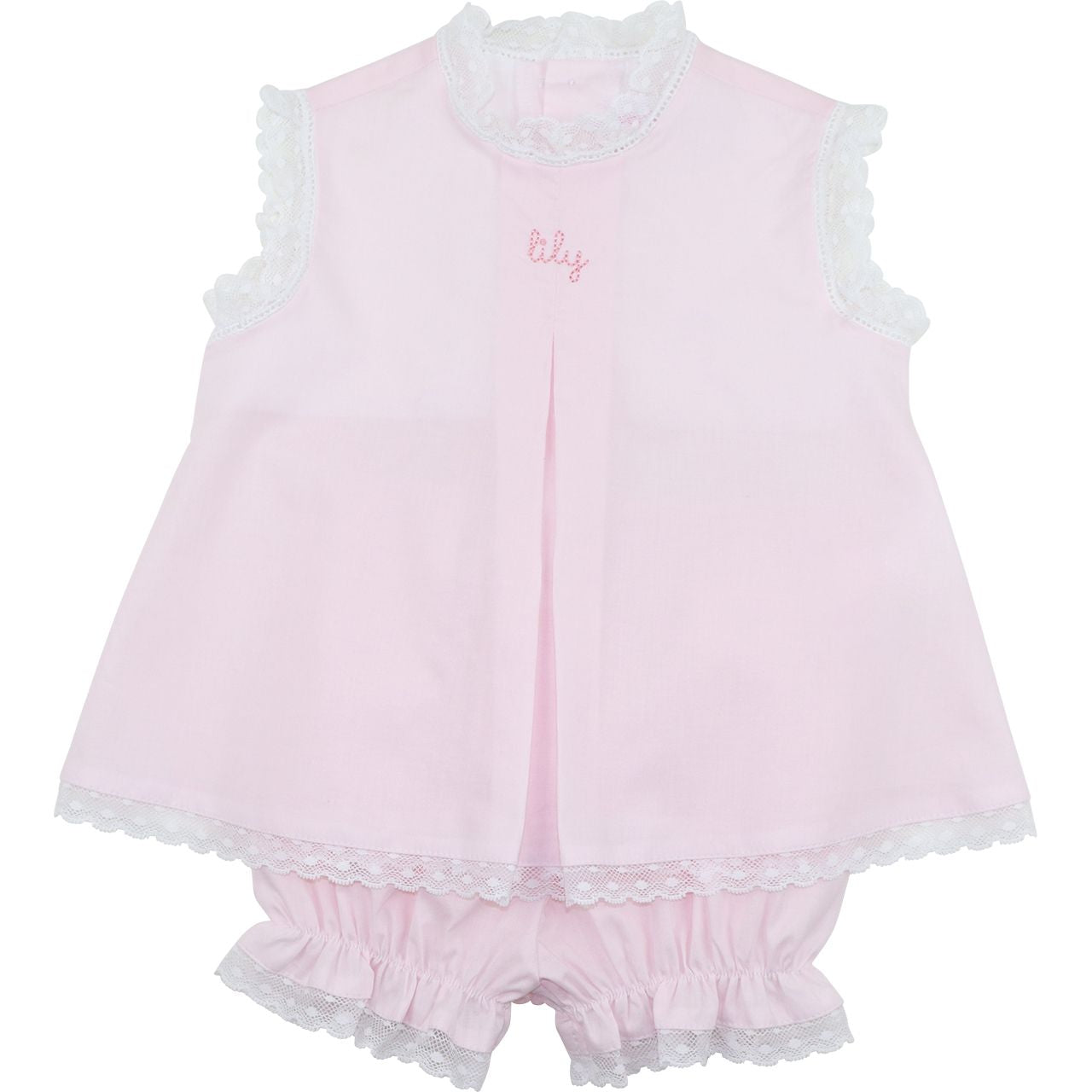 Pink Lace Heirloom Diaper Set