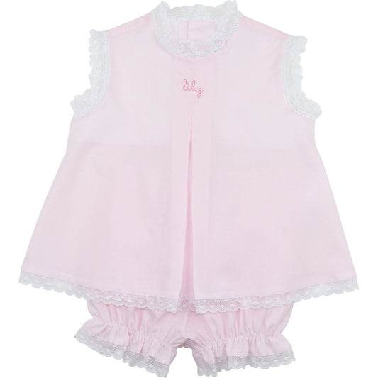 Pink Lace Heirloom Diaper Set
