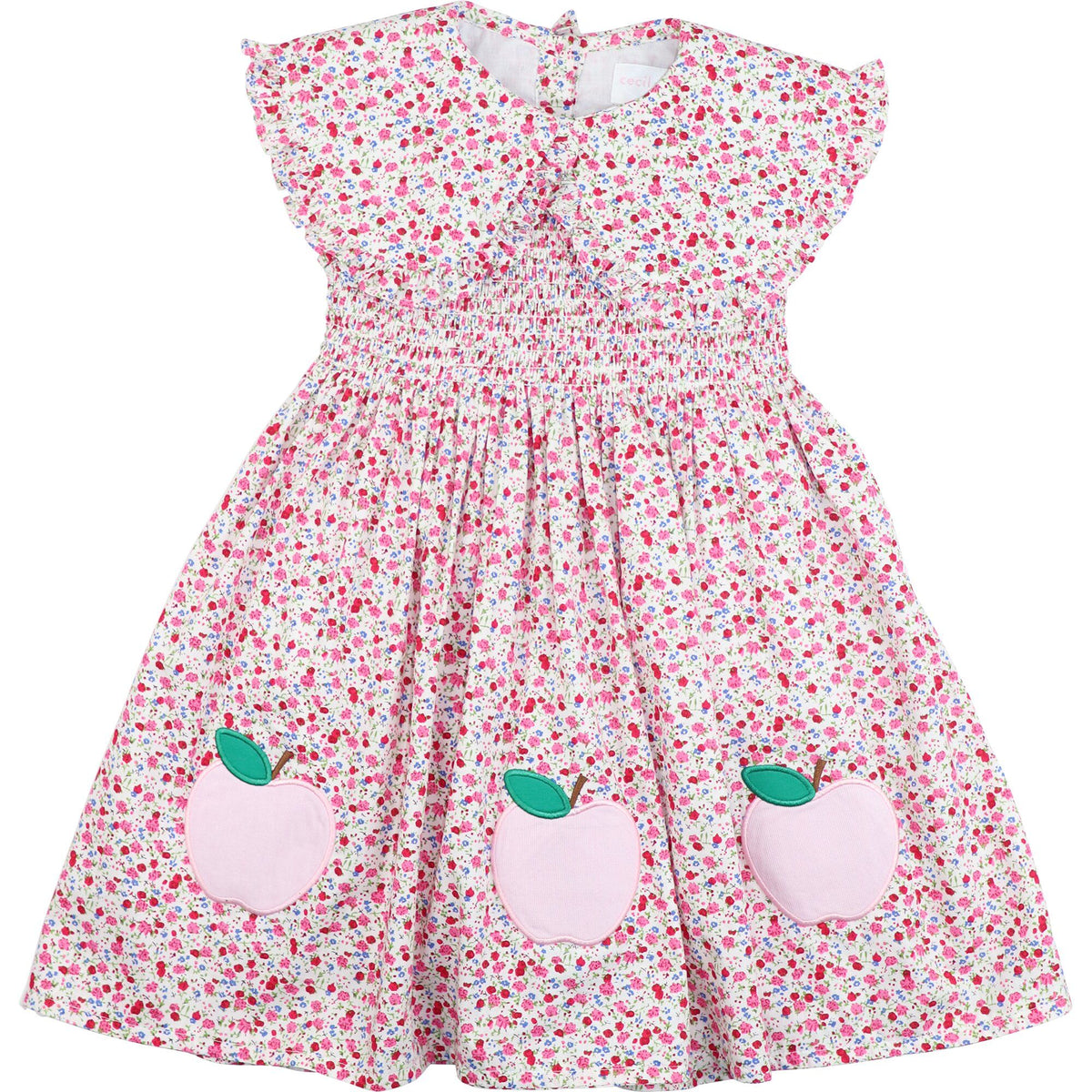 Pink Liberty Applique Apple Dress