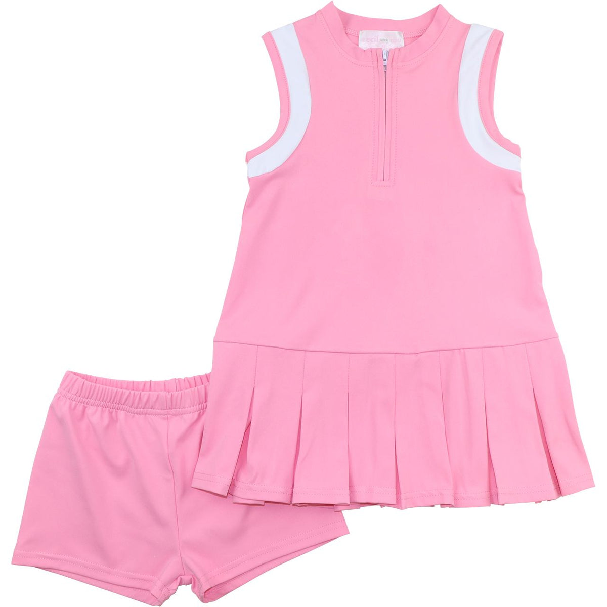 pink athletic dress Pink Lycra Tennis Dress (Shorts Included) Size 5
