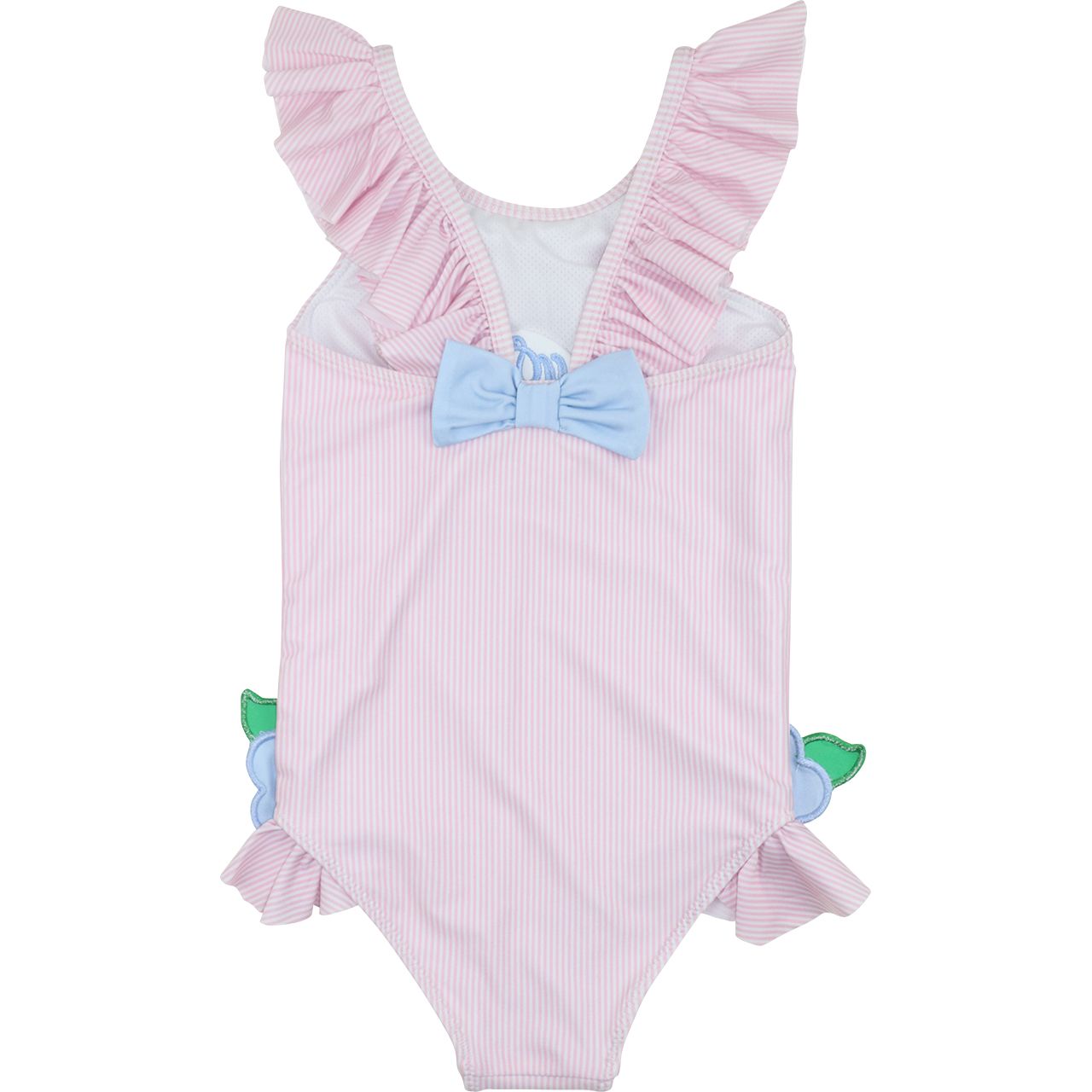 Pink Mini Stripe Flower Swimsuit