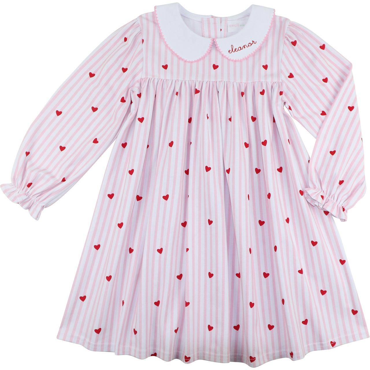 Pink Mini Stripe Knit Heart Dress