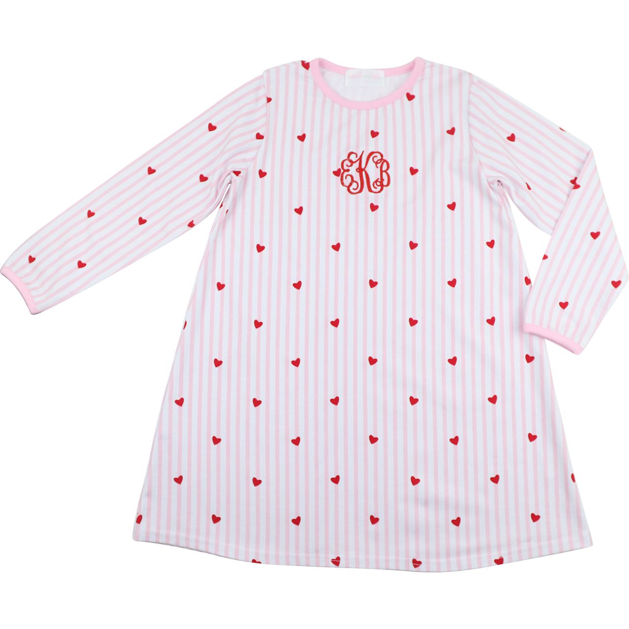 Pink Mini Stripe Knit Heart Play Dress