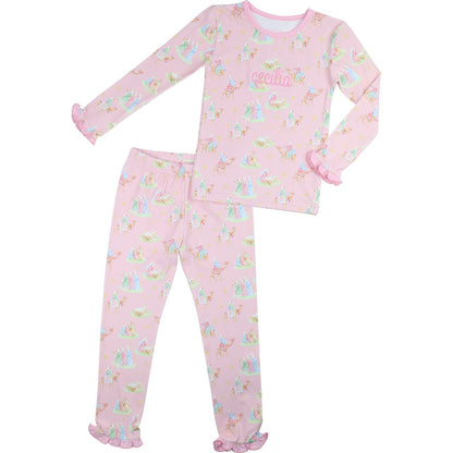 Pink Nativity Scene Knit Pajamas