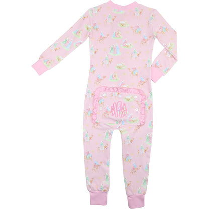 Pink Nativity Scene Knit Zipper Pajamas