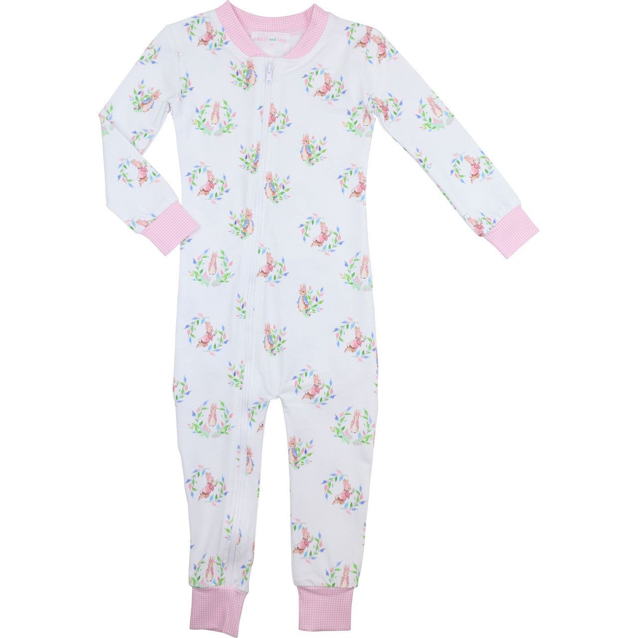 Pink Peter Rabbit Bamboo Knit Zipper Pajamas