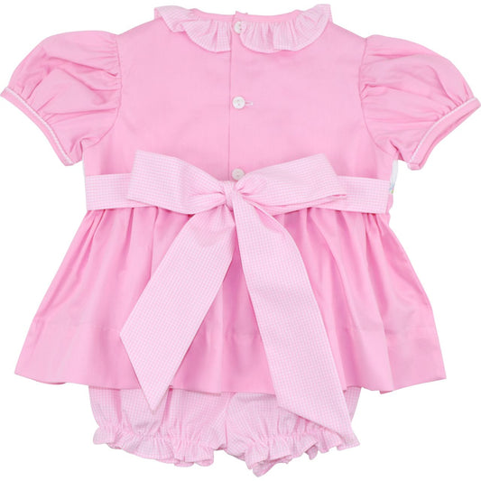 Pink Pique Custom Smocked Diaper Set