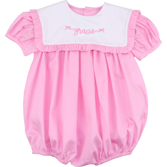 Pink Pique Square Collar Bubble