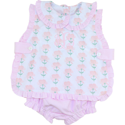 Pink Poppy Ruffle Diaper Set