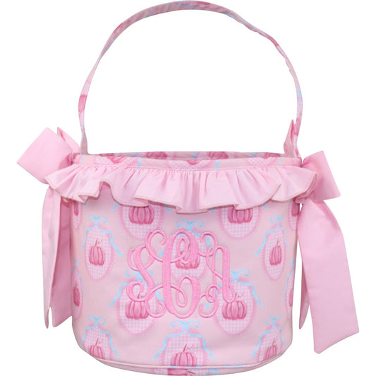 Pink Pumpkin And Bow Bucket