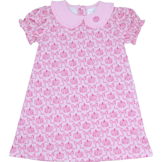 Pink Pumpkin And Ribbon Knit Dress