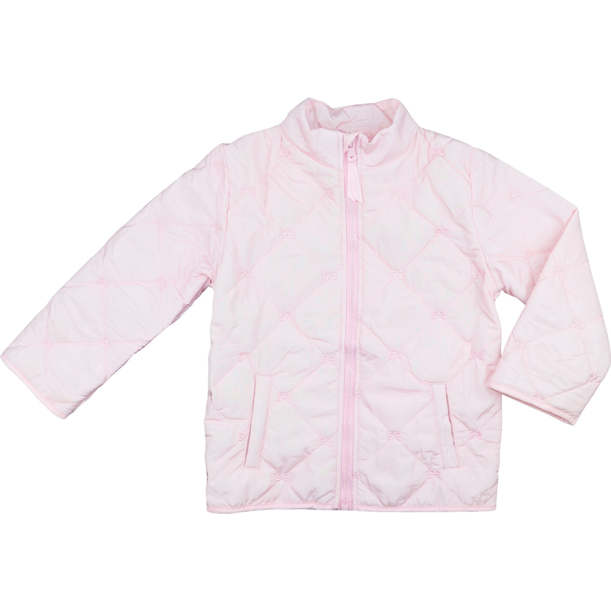 Pink Quilted Bow Coat