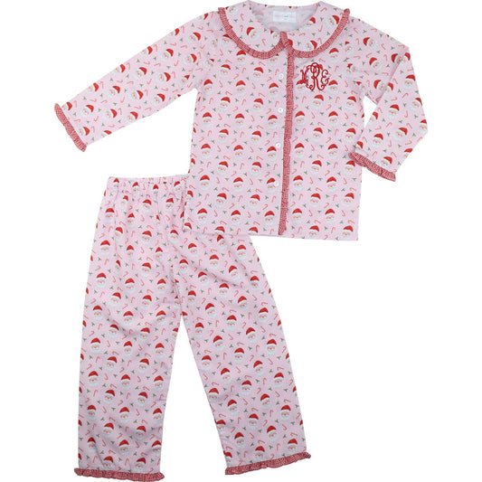 Pink Santa And Candy Cane Pajamas